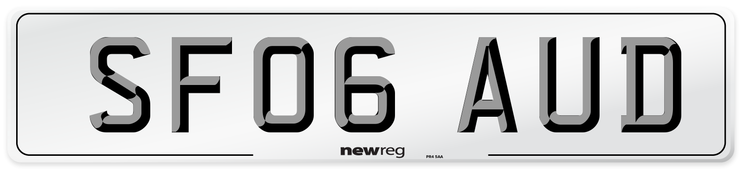 SF06 AUD Number Plate from New Reg